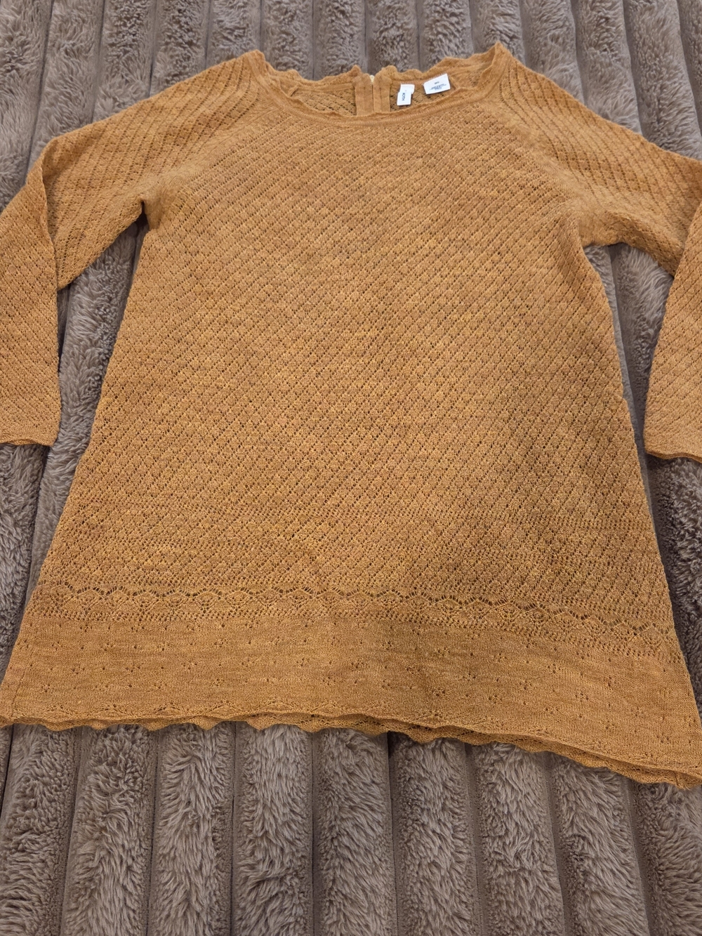 Anthropologie Moth 100% Wool Cozy Top Sweater Scoop Neck Knit Size Medium